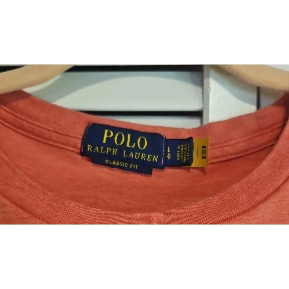 Polo‎ Ralph Lauren Shirt Mens Size LG ShortSleeve Tee Crew Neck Cotton Redish